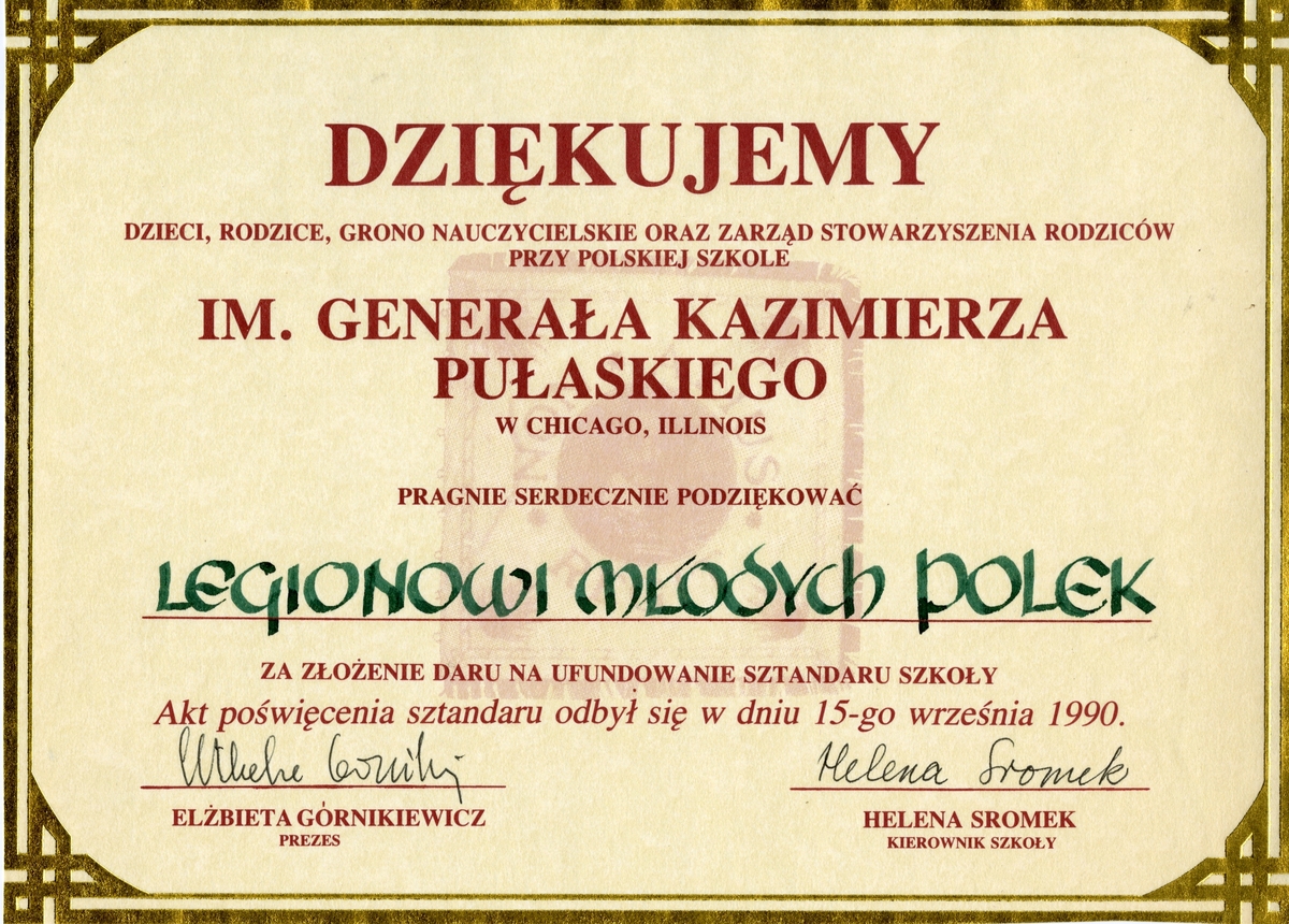 Thank You from General Kazimierz Pulaski School, 9-15-1990.jpg