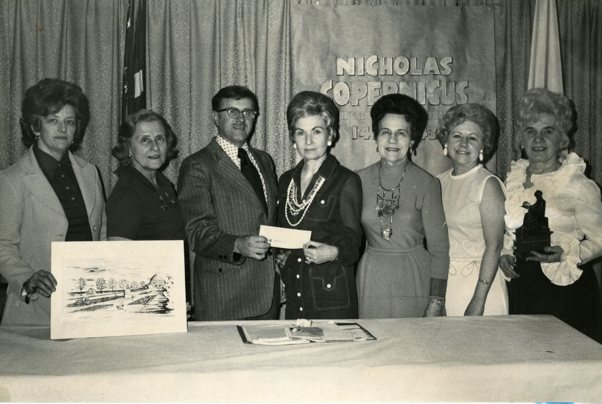 Copernicus Monument Donation Presenting $10,000 to Mitchell P. Kobelinski, 1973.jpg