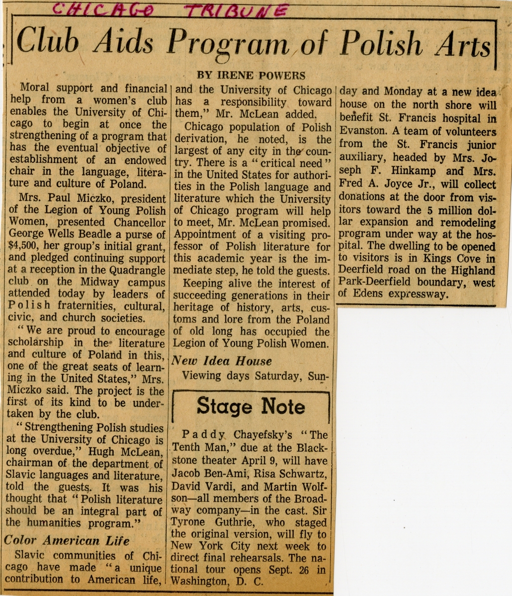 Initial Gift Tribune Article, 1961.jpg