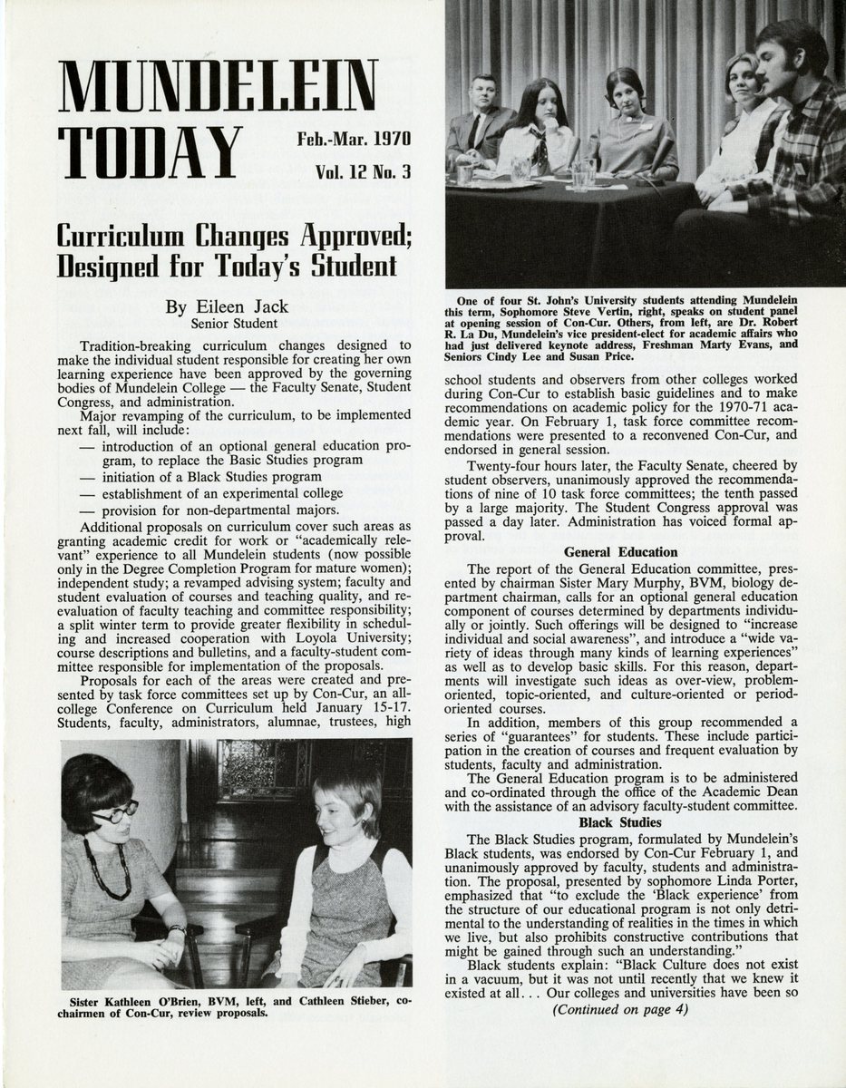 Curriculum Changes Approved Designed for Today’s Student Mundelein Today, Feb to March 1970, vol 12 no 3001.jpg