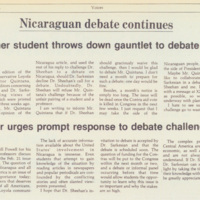 &quot;Nicaraguan Debate Continues&quot;